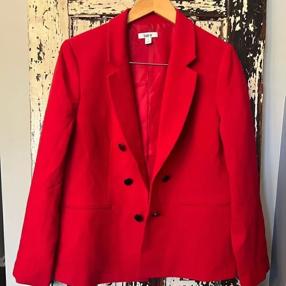NWT Bar III  Women's Faux Double-Breasted Boyfriend Jacket, Created for Macy's L